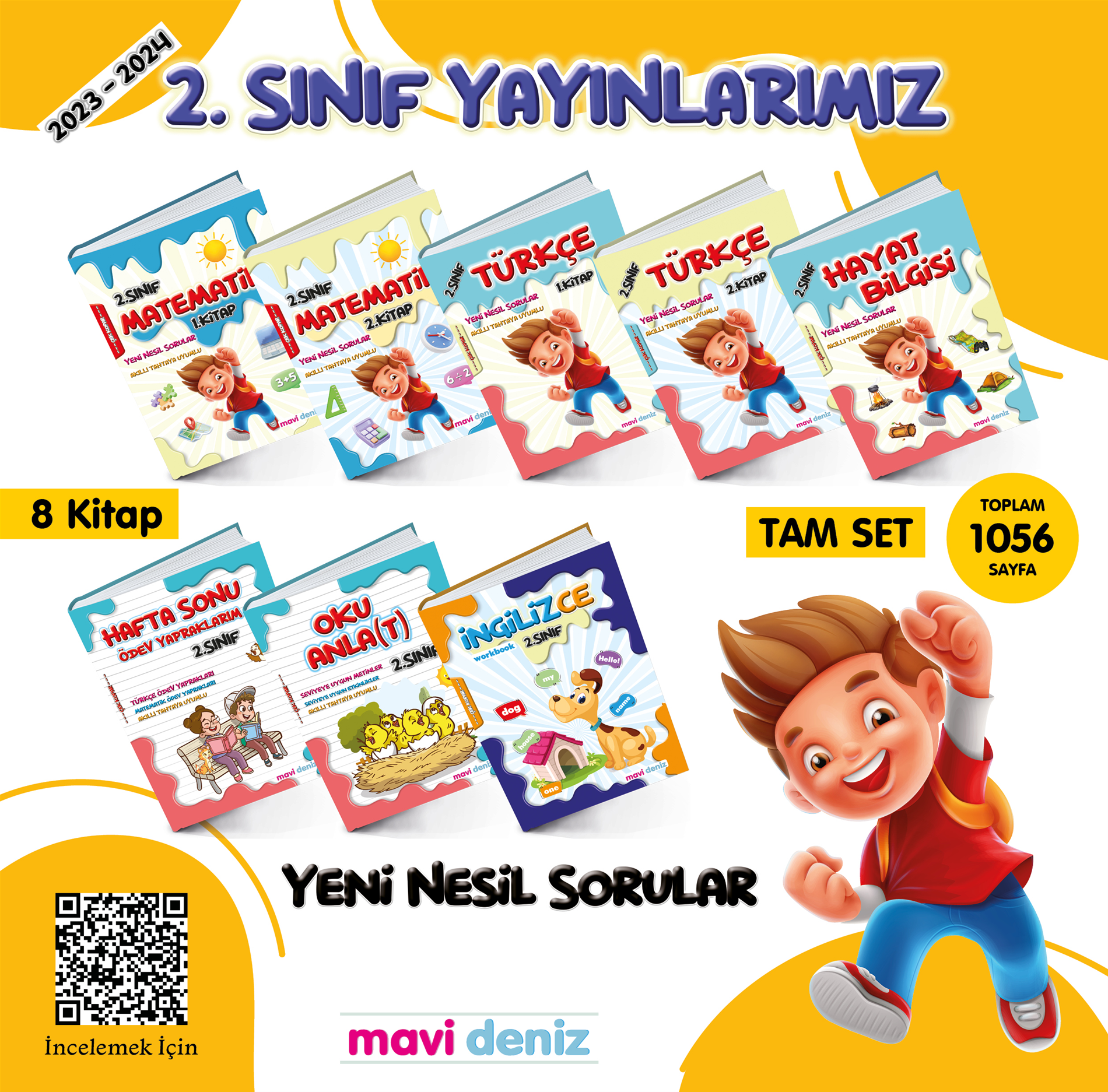 Mavi Deniz Yayınları 2. Sınıf Tam Set ( 8 KİTAP )