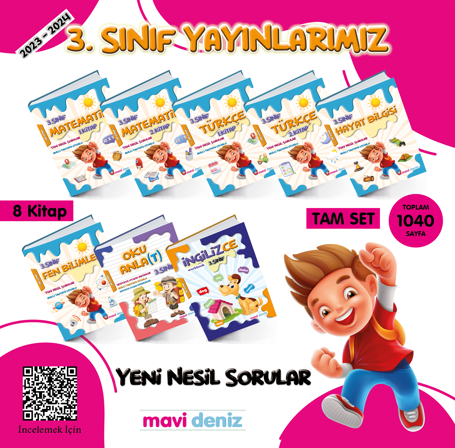 Mavi Deniz Yayınları 3. Sınıf Eğitim Seti 8 Kitap