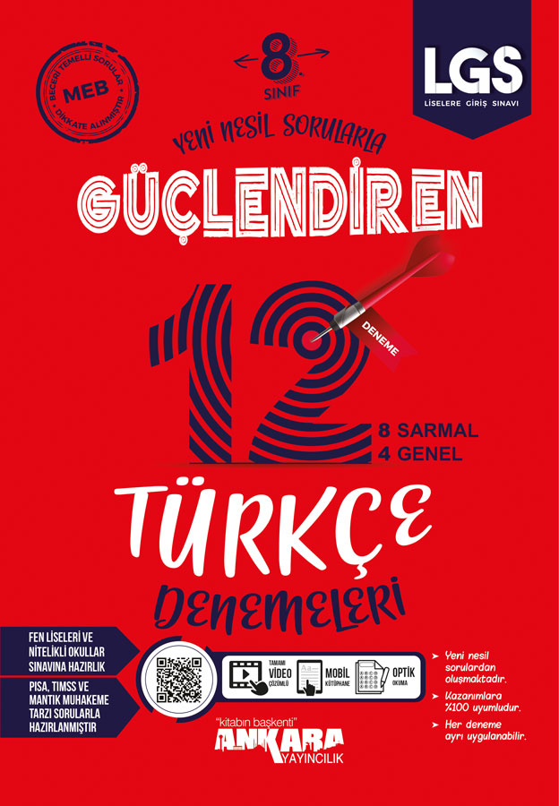 Ankara Yayıncılık 8. Sınıf Türkçe Güçlendiren Denemeleri (12 Adet)