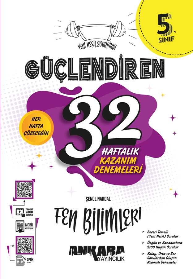 Ankara Yayıncılık 5. Sınıf Güçlendiren 32 Haftalık Fen Bilimleri Kazanım Denemeleri